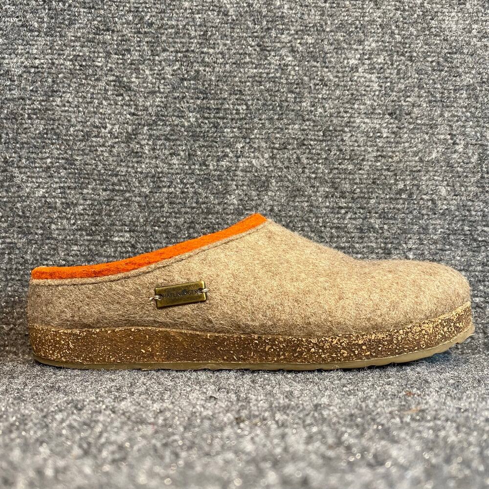 Haflinger Boiled Wool Clogs Womens 7 Tan Orange Slip On Comfort House Shoes